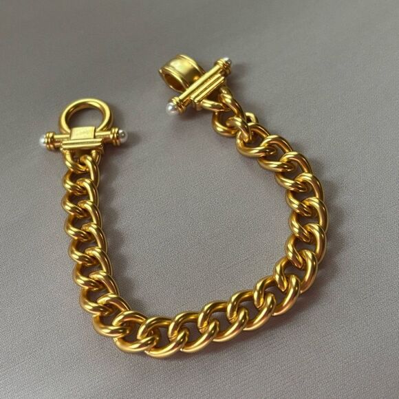 Brand New. $235 Julie Vos Dolce Demi Link Bracelet Sz Large (long) Color: gold - Picture 10 of 13